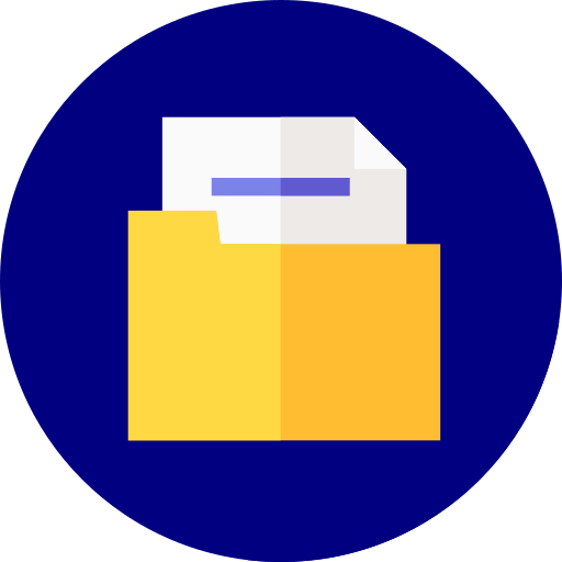 Yellow file in a lilac circle