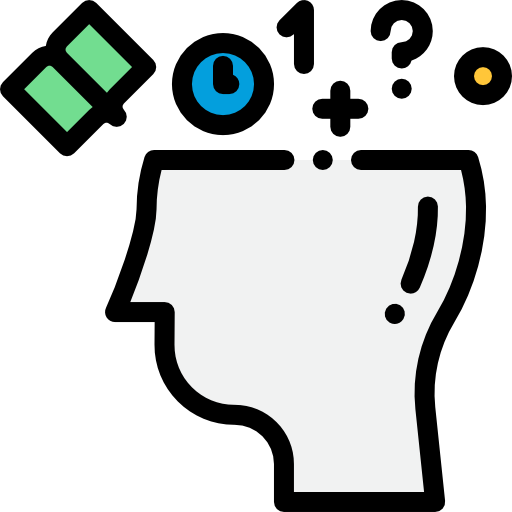 Head with thoughts spilling out.