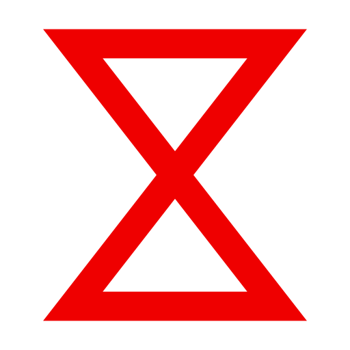 red hourglass symbol
