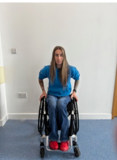 Preparing to lift from chair