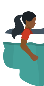 A person lying in bed