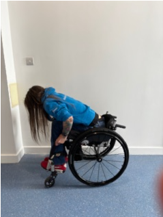 Patient tilting forward 1
