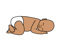 A baby lying down