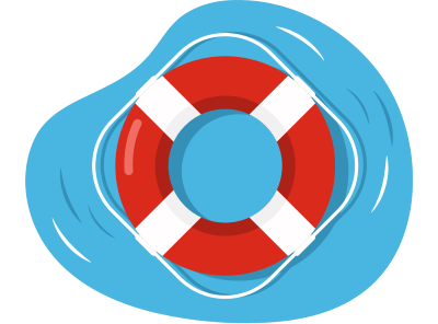 A life buoy at sea