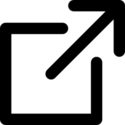 Box showing arrow out of top right to indicate website link