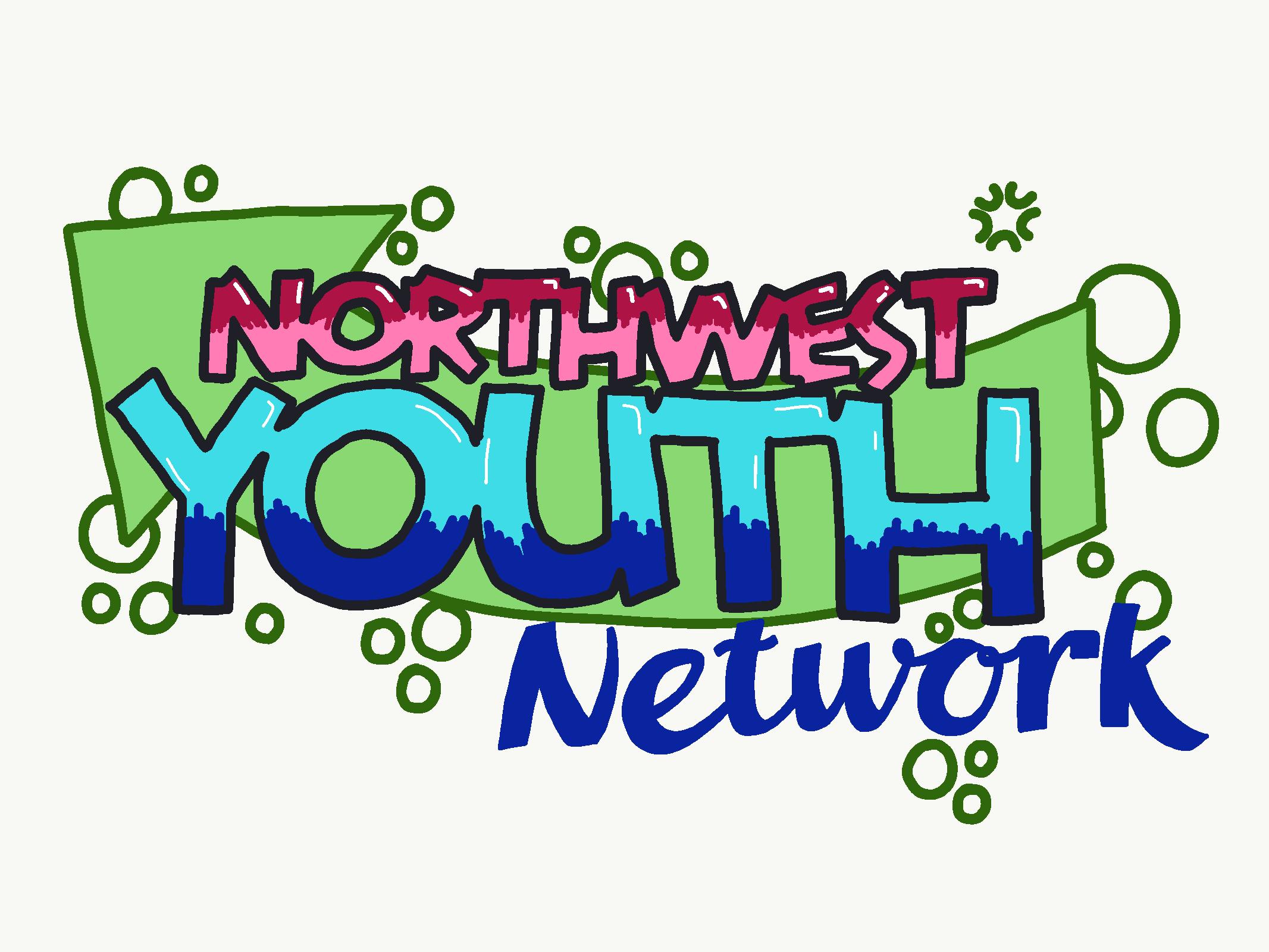 North West Youth Network Logo in colourful bubble text